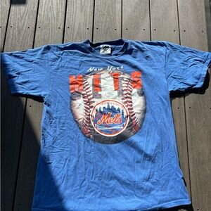 MLB New York Mets Blue and Orange Short Sleeve Tee
